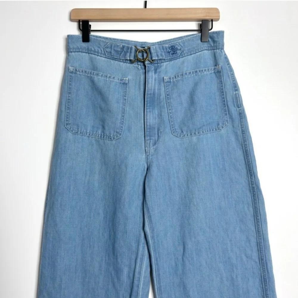 Polo by Ralph Lauren Margery High Rise Wide Leg Light Wash Jeans - 29R - Picture 7 of 13